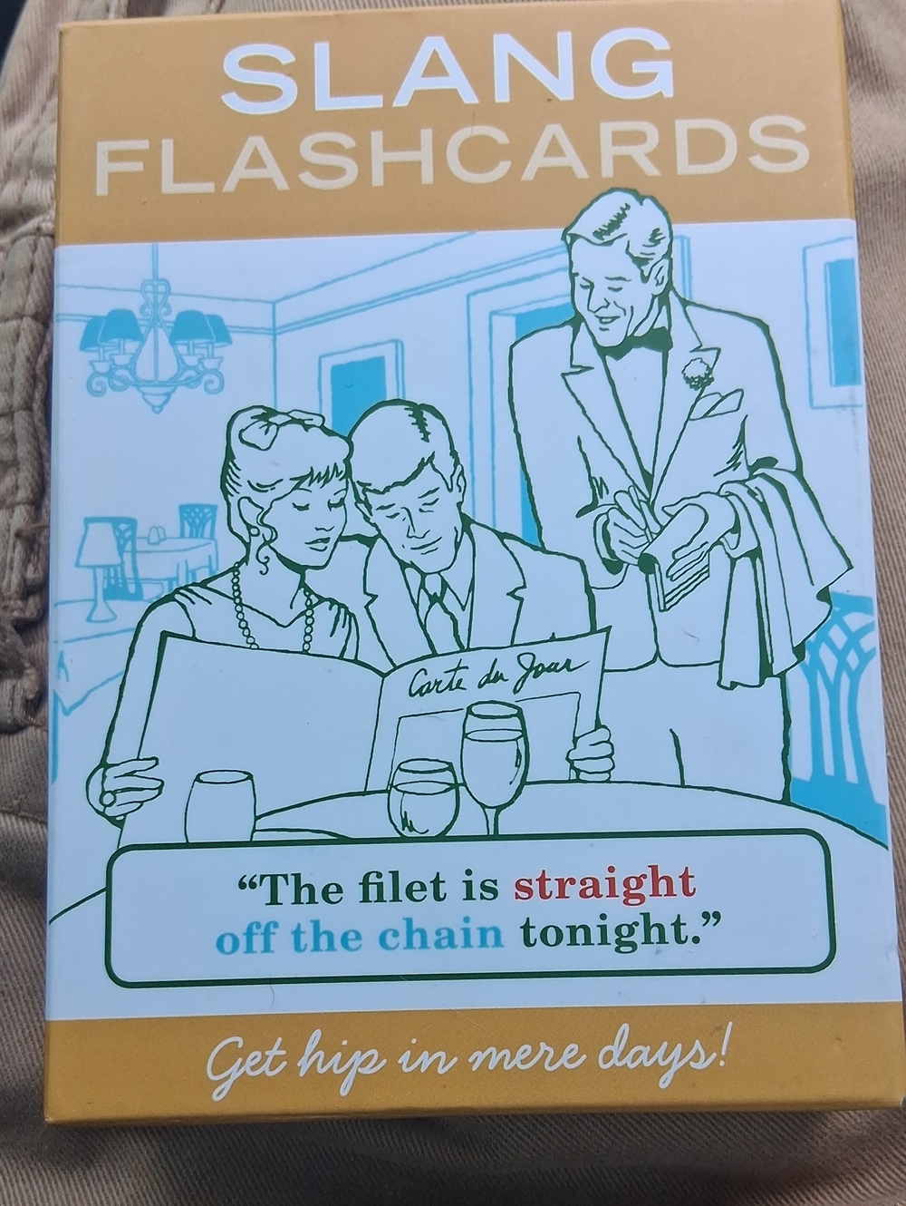 Slang Flashcards - Gold and Teal Language Learning Deck